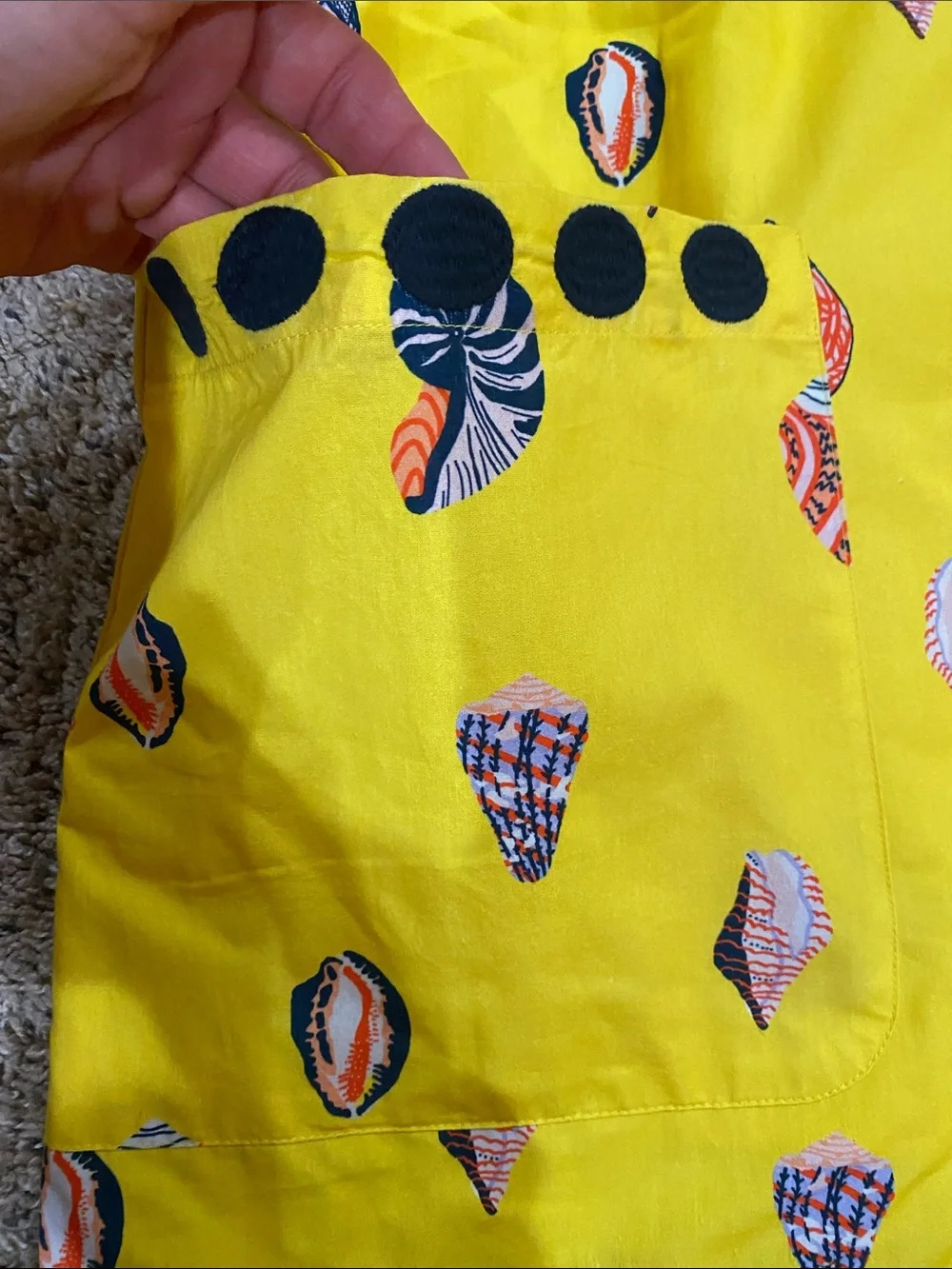 Bright Yellow Shell-Print Mini Dress - Picture 3 of 8